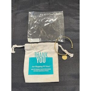 PC Gear Gold Bangle Bracelet Charm Thank You‎ Gift Adjustable